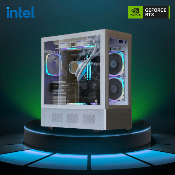 Vektra RDY Sky Two White Intel Gaming PC - Intel Core CPU, Nvidia GeForce RTX, 32GB DDR5 RAM, 1TB Gen4 SSD, 550W, Air Tower Cooler, Windows 11 Pro, 2 Years Warranty - Vektra Computers LLC Vektra RDY Sky Two White Intel Gaming PC - Intel Core CPU, Nvidia GeForce RTX, 32GB DDR5 RAM, 1TB Gen4 SSD, 550W, Air Tower Cooler, Windows 11 Pro, 2 Years Warranty - Vektra Computers LLC